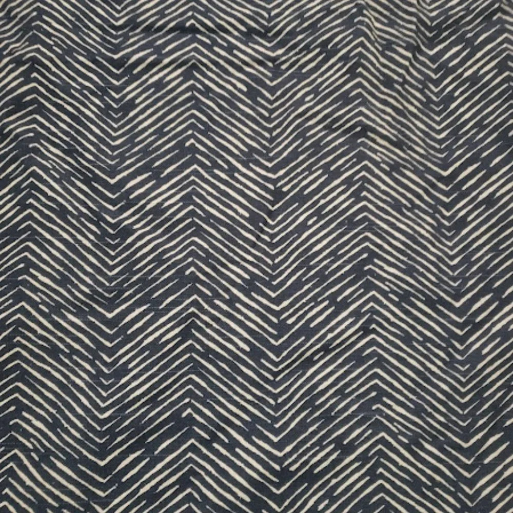 Dark Blue White ZigZag Striped 1 Yard + 9 Inches x 56" Fabric